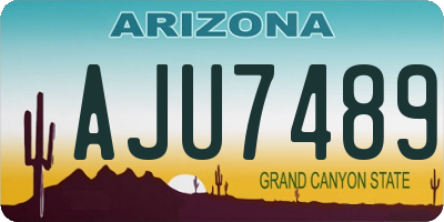 AZ license plate AJU7489