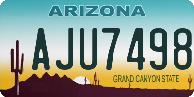 AZ license plate AJU7498