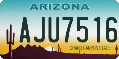 AZ license plate AJU7516