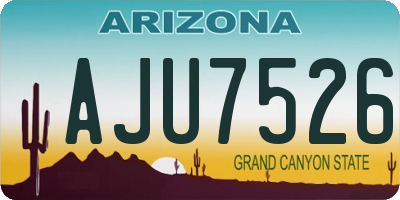 AZ license plate AJU7526