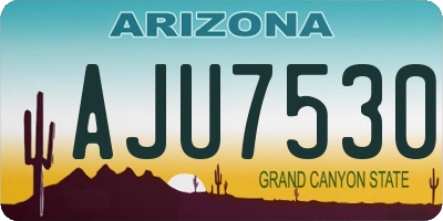 AZ license plate AJU7530