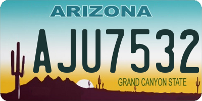 AZ license plate AJU7532