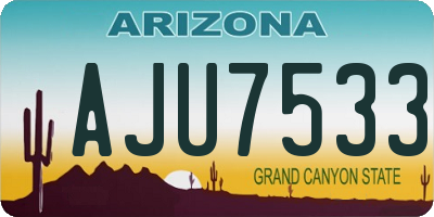 AZ license plate AJU7533