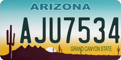 AZ license plate AJU7534