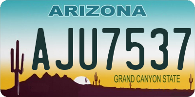 AZ license plate AJU7537