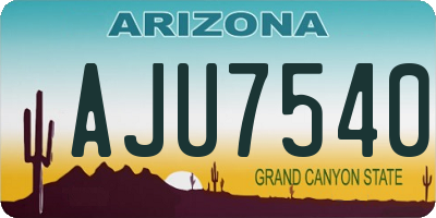 AZ license plate AJU7540