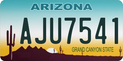 AZ license plate AJU7541