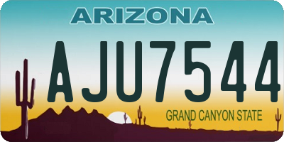 AZ license plate AJU7544