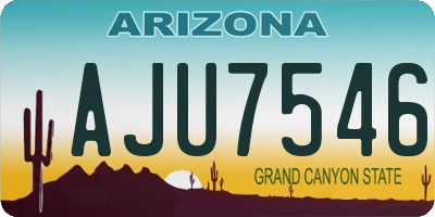 AZ license plate AJU7546