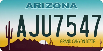 AZ license plate AJU7547