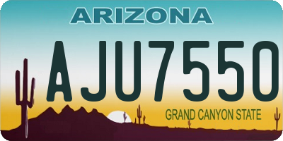 AZ license plate AJU7550