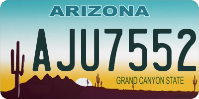 AZ license plate AJU7552