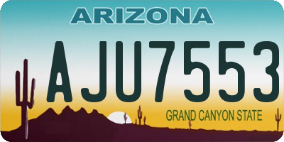 AZ license plate AJU7553