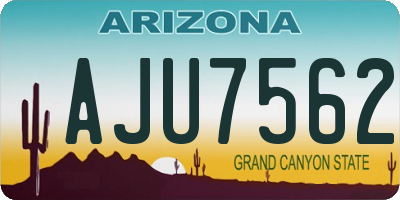 AZ license plate AJU7562