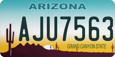 AZ license plate AJU7563