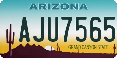 AZ license plate AJU7565