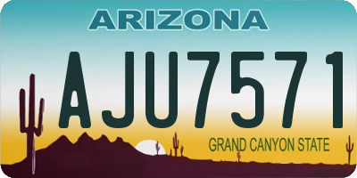 AZ license plate AJU7571
