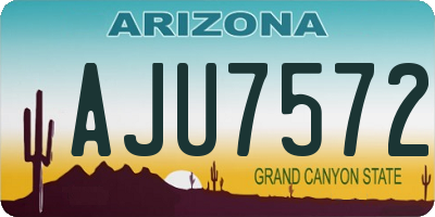 AZ license plate AJU7572