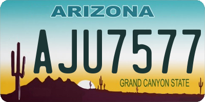 AZ license plate AJU7577
