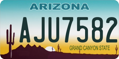 AZ license plate AJU7582