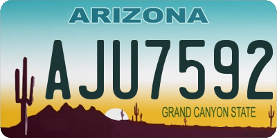 AZ license plate AJU7592