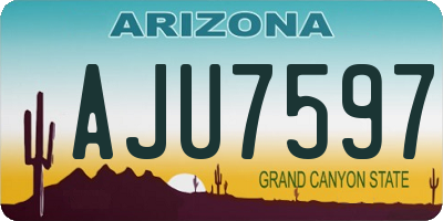 AZ license plate AJU7597