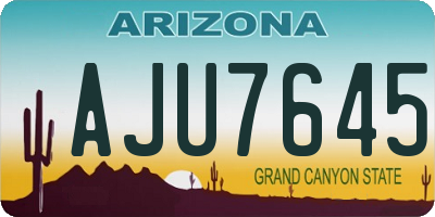 AZ license plate AJU7645