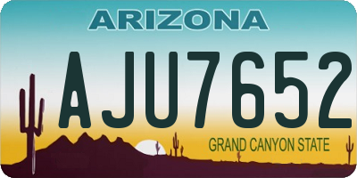 AZ license plate AJU7652