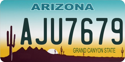 AZ license plate AJU7679