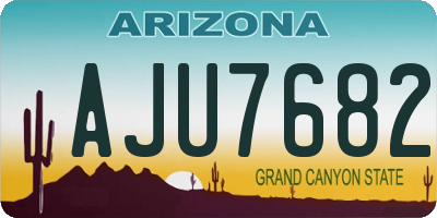 AZ license plate AJU7682