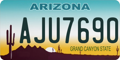 AZ license plate AJU7690