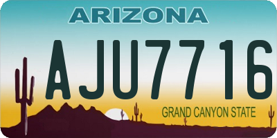 AZ license plate AJU7716