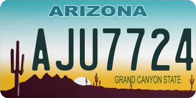 AZ license plate AJU7724