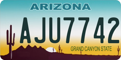 AZ license plate AJU7742