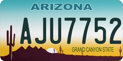 AZ license plate AJU7752