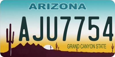 AZ license plate AJU7754