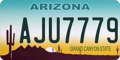 AZ license plate AJU7779