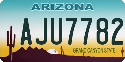 AZ license plate AJU7782