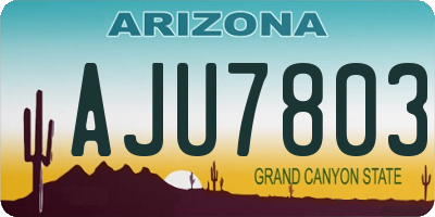 AZ license plate AJU7803