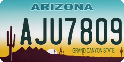 AZ license plate AJU7809