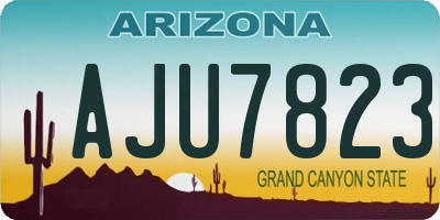 AZ license plate AJU7823