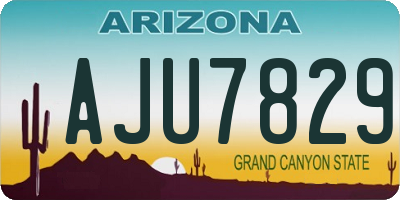 AZ license plate AJU7829