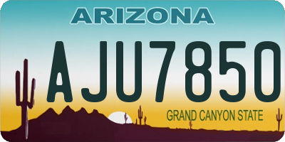 AZ license plate AJU7850
