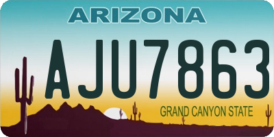 AZ license plate AJU7863