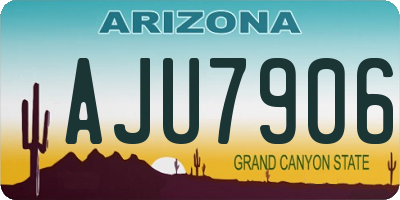 AZ license plate AJU7906