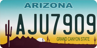 AZ license plate AJU7909