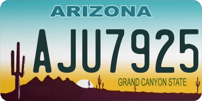 AZ license plate AJU7925
