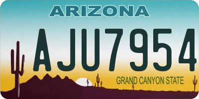 AZ license plate AJU7954