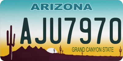 AZ license plate AJU7970