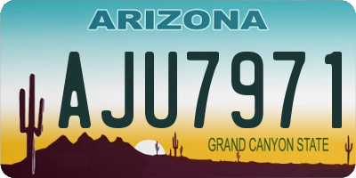 AZ license plate AJU7971